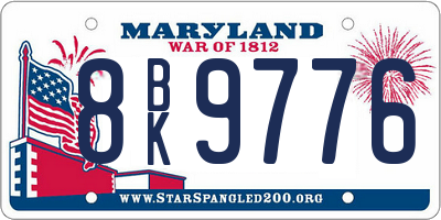 MD license plate 8BK9776