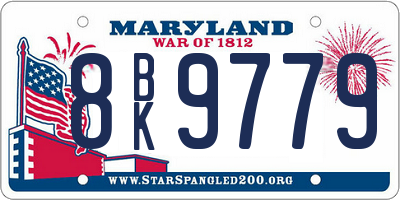 MD license plate 8BK9779