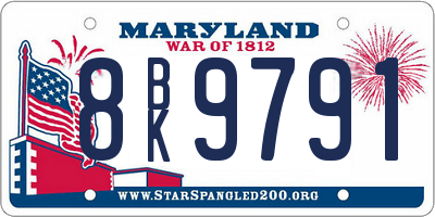 MD license plate 8BK9791