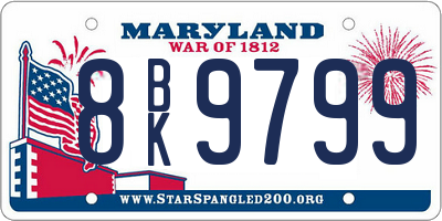 MD license plate 8BK9799