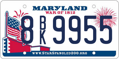 MD license plate 8BK9955
