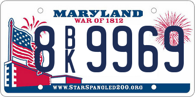 MD license plate 8BK9969