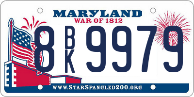 MD license plate 8BK9979
