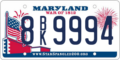 MD license plate 8BK9994