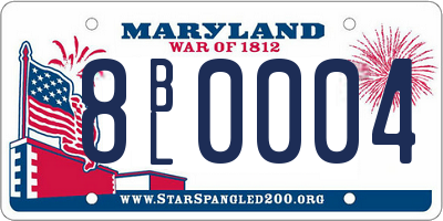 MD license plate 8BL0004