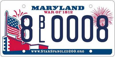 MD license plate 8BL0008