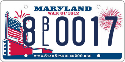 MD license plate 8BL0017
