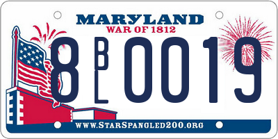 MD license plate 8BL0019