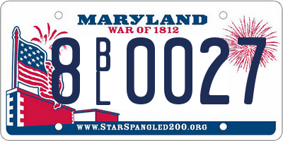 MD license plate 8BL0027