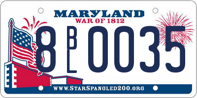 MD license plate 8BL0035