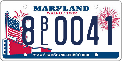 MD license plate 8BL0041