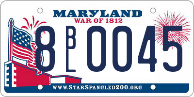 MD license plate 8BL0045