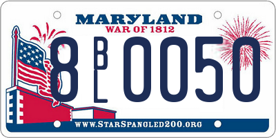 MD license plate 8BL0050