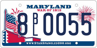 MD license plate 8BL0055