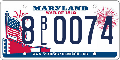 MD license plate 8BL0074