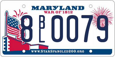 MD license plate 8BL0079