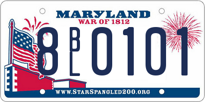 MD license plate 8BL0101