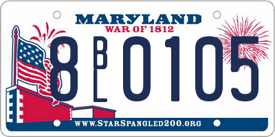 MD license plate 8BL0105