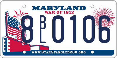MD license plate 8BL0106