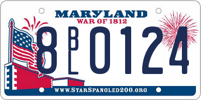 MD license plate 8BL0124