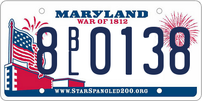 MD license plate 8BL0138
