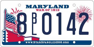 MD license plate 8BL0142