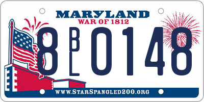 MD license plate 8BL0148