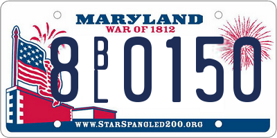 MD license plate 8BL0150