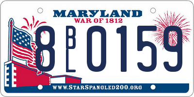 MD license plate 8BL0159