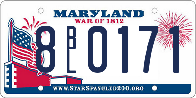 MD license plate 8BL0171