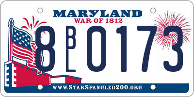 MD license plate 8BL0173