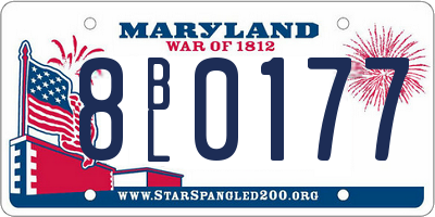 MD license plate 8BL0177