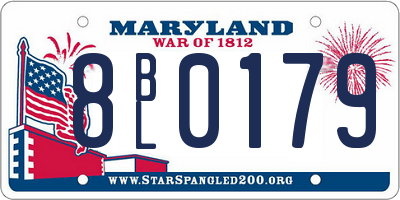 MD license plate 8BL0179