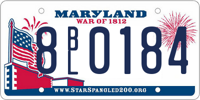 MD license plate 8BL0184