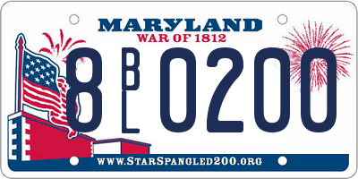 MD license plate 8BL0200