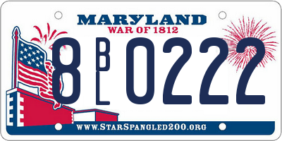 MD license plate 8BL0222