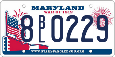 MD license plate 8BL0229