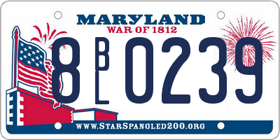 MD license plate 8BL0239