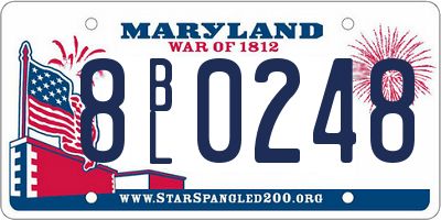 MD license plate 8BL0248