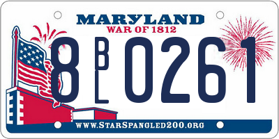MD license plate 8BL0261