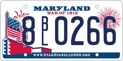 MD license plate 8BL0266