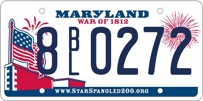 MD license plate 8BL0272