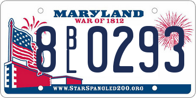 MD license plate 8BL0293