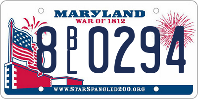 MD license plate 8BL0294