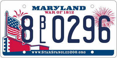 MD license plate 8BL0296