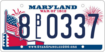 MD license plate 8BL0337