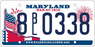 MD license plate 8BL0338