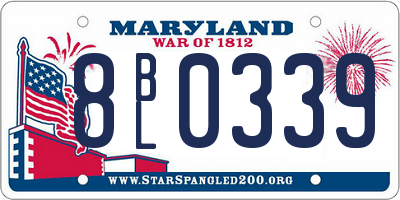 MD license plate 8BL0339