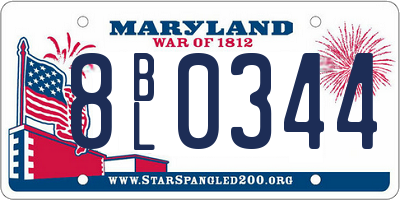 MD license plate 8BL0344
