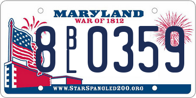 MD license plate 8BL0359